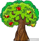 Sticker apple tree cartoon illustration - PIXERS.US